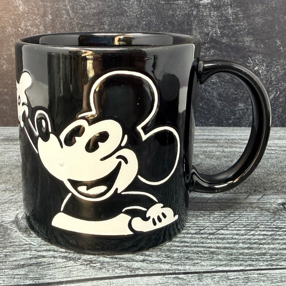 Disney Coffee Mug Mickey Mouse Classic Ceramic Black White Large Graphic Cup